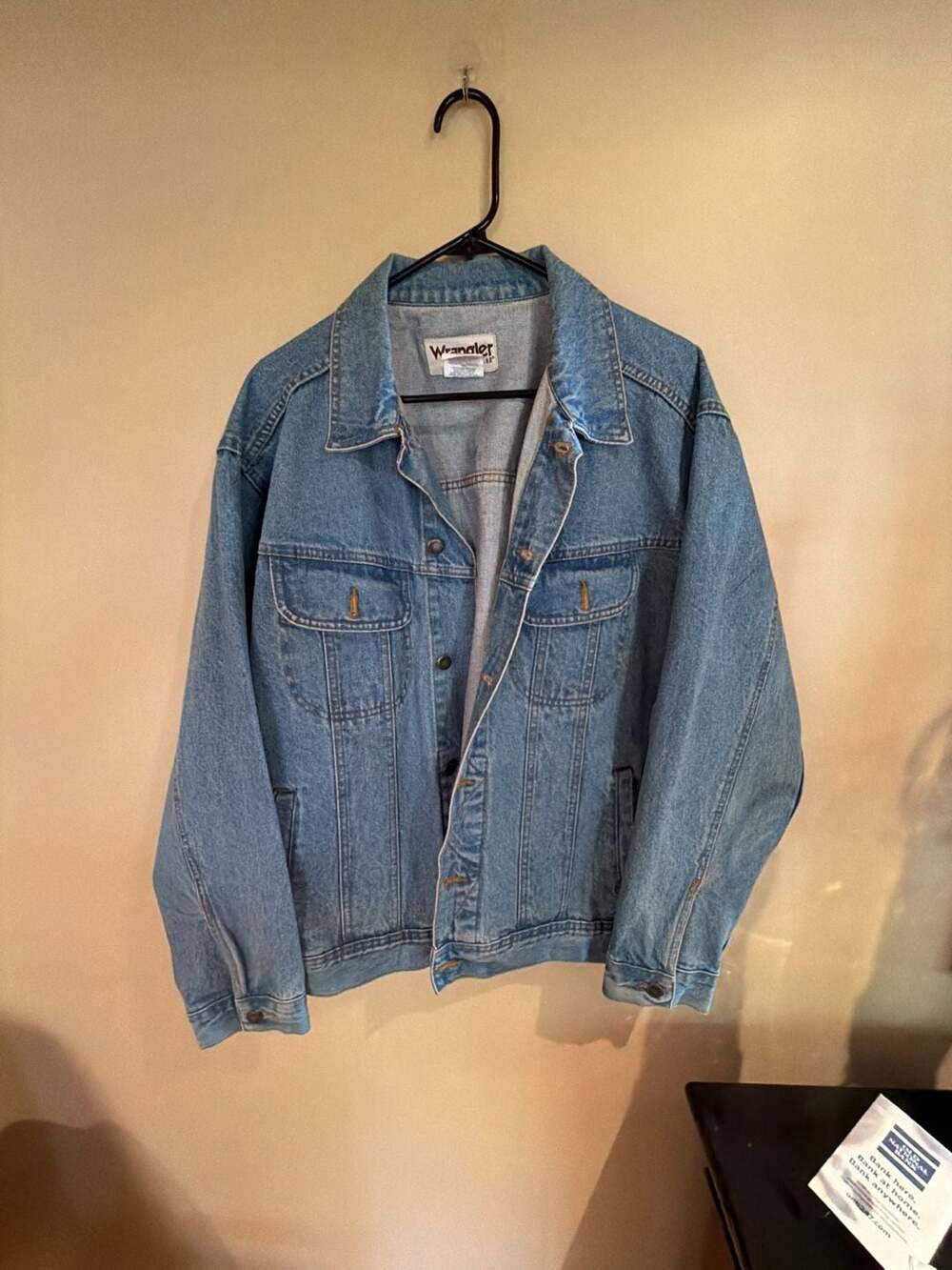 Wrangler Rugged Wear Denim Jacket Size XL Blue Cotton for Men’s.